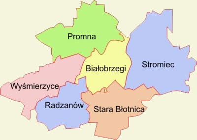 Mapa powiatu białobrzeskiego